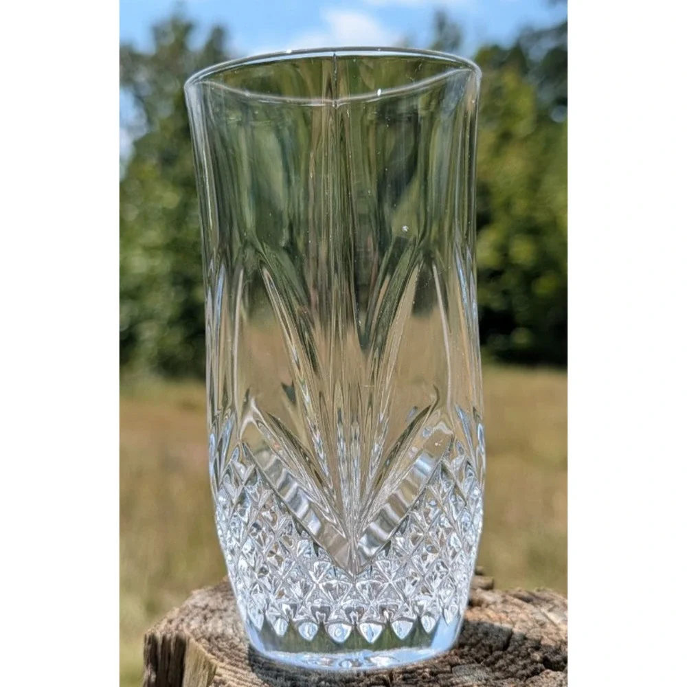 Set of 2 Cristal de Flandre Salzburg Highball Glasses 5.5